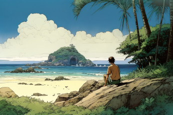 Картинка аниме пейзажи +природа побережье