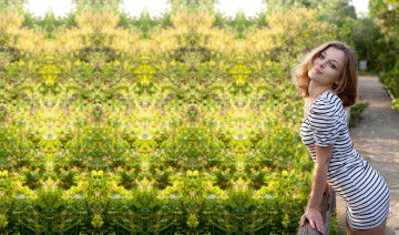 обоя девушки, nikia petite , nikia a,  ника федорова, полосатое, платье, мини