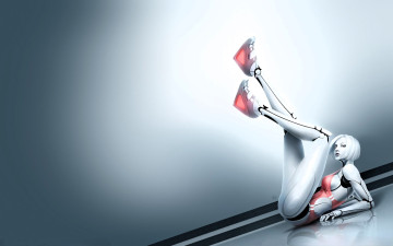 Картинка 3д+графика фантазия+ fantasy девушка киборг купальник