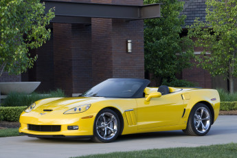 Картинка 2010 chevrolet corvette c6 convertible grand sport автомобили