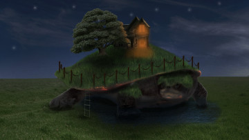 Картинка 3д графика creatures существа черепаха