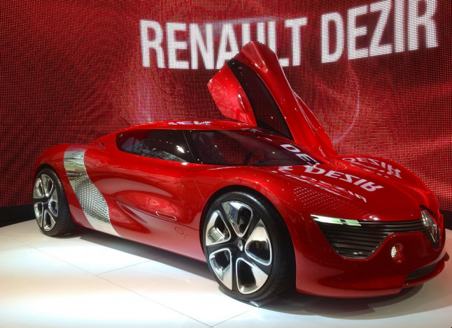 Обои картинки фото renault, dezir, автомобили, electric, concept, car