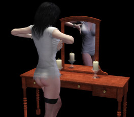 Картинка 3д+графика people+ люди зеркало девушка