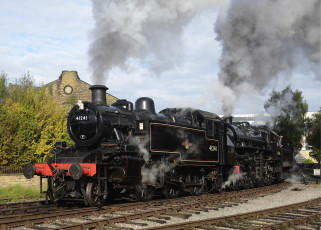 Картинка техника паровозы дорога железная вагоны паровоз рельсы