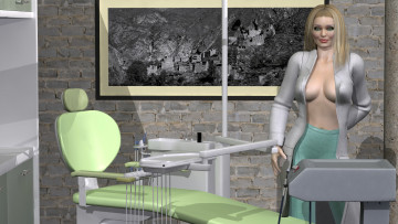 Картинка 3д+графика people+ люди врач взгляд девушка