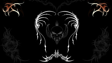 Картинка рисованные минимализм череп крылья графика