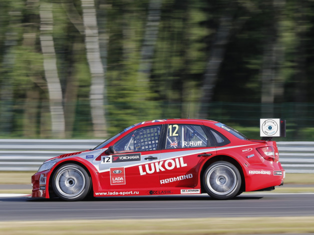 Обои картинки фото спорт, автоспорт, 2190, wtcc, tc1, granta, lada, красный, скорость, 2014г