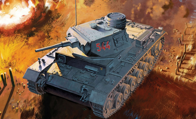 Обои картинки фото рисованные, армия, танк