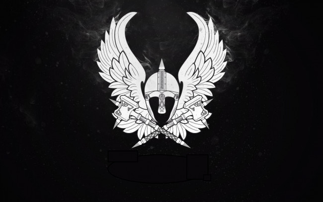 Обои картинки фото рисованные, минимализм, шлем, крылья
