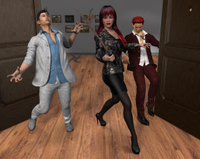 Картинка ninja +story+revenge 3д+графика фантазия+ fantasy фон взгляд девушка оружие