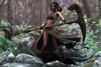 Картинка 3д+графика фантазия+ fantasy фон взгляд девушка