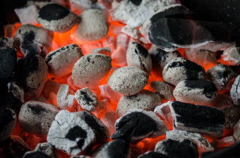 Картинка природа огонь жар костер угли