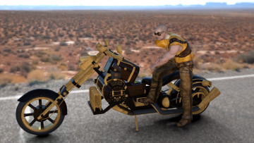 Картинка 3д+графика люди+ people мотоцикл фон взгляд мужчина