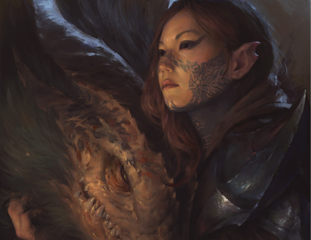 Обои картинки фото фэнтези, красавицы и чудовища, дракон, девушка