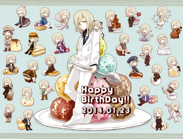 Обои картинки фото аниме, uta no prince-sama, парень, малыши