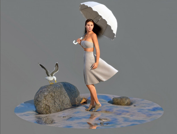 Обои картинки фото 3д графика, люди , people, фон, взгляд, девушка