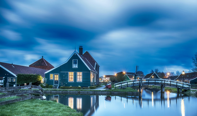 Обои картинки фото города, - здания,  дома, мостик, канал, дом