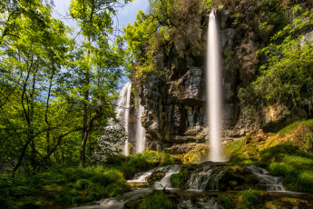 Картинка природа водопады лес река водопад
