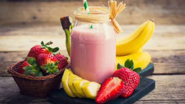 Картинка еда разное напиток клубника банан