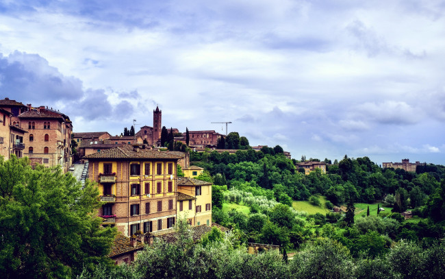 Обои картинки фото сиена, италия, города, - панорамы
