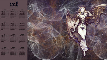Картинка календари фэнтези девушка взгляд крылья существо