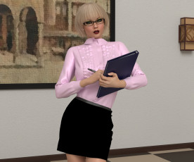 Картинка 3д+графика люди+ people девушка взгляд фон