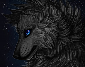 Картинка рисованное животные +волки волк