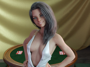 Картинка 3д+графика люди+ people взгляд фон девушка