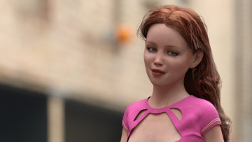 Картинка 3д+графика портрет+ portraits взгляд девушка фон