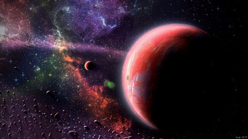 Картинка космос арт планеты вселенная галактика звезды