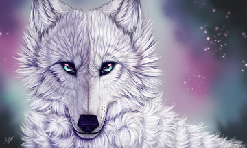 Картинка рисованное животные +волки волк