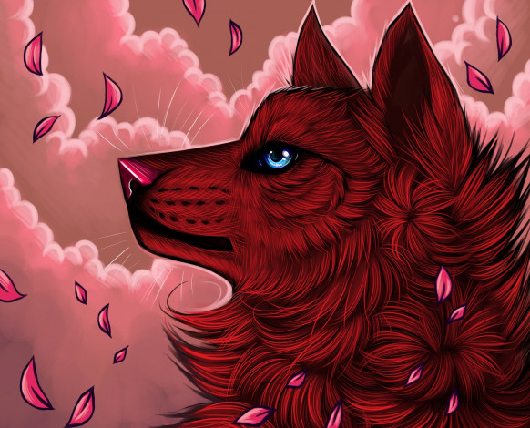 Обои картинки фото рисованное, животные,  волки, волк