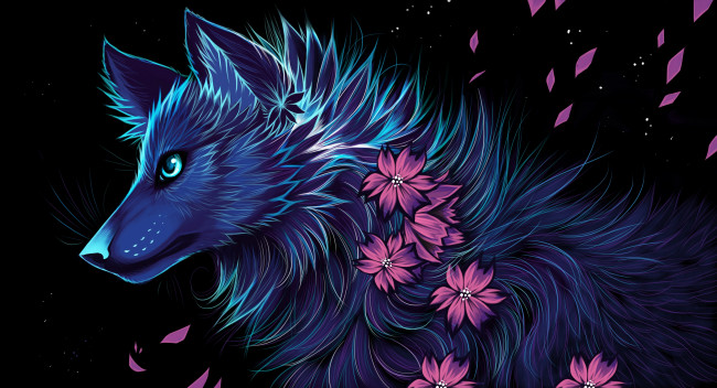 Обои картинки фото рисованное, животные,  волки, волк