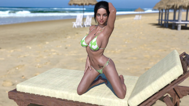 Обои картинки фото 3д графика, люди , people, девушка, фон, взгляд