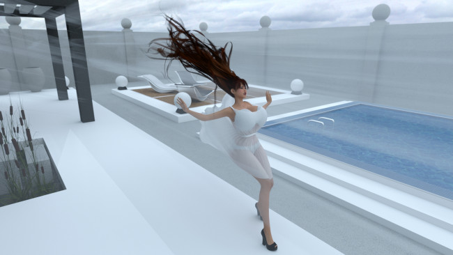 Обои картинки фото 3д графика, люди , people, фон, взгляд, девушка