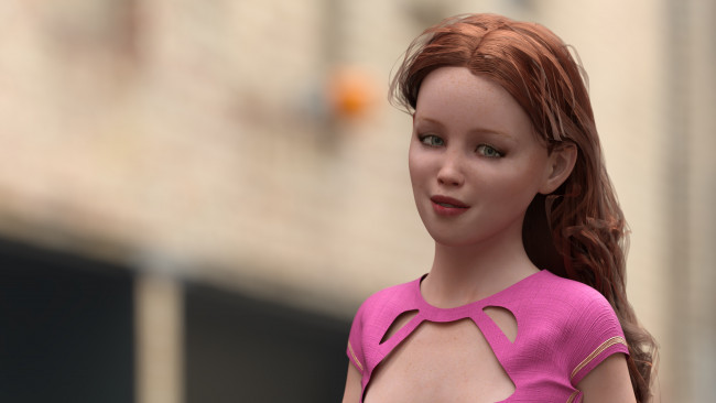 Обои картинки фото 3д графика, портрет , portraits, взгляд, девушка, фон