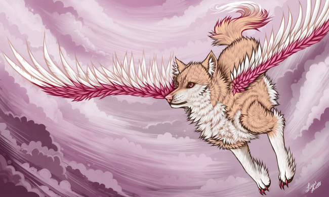 Обои картинки фото рисованное, животные,  сказочные,  мифические, волк