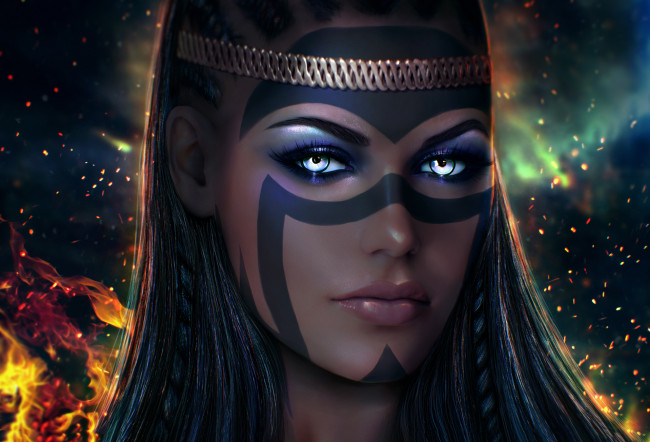 Обои картинки фото видео игры, the elder scrolls online, девушка, фон, взгляд