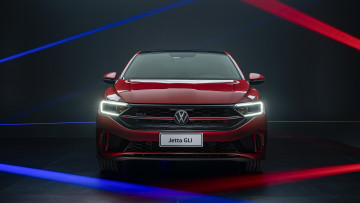 Картинка автомобили volkswagen jetta gli 2022 красный вид спереди