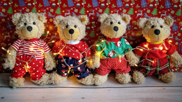 Картинка разное игрушки плюшевые медвежата гирлянда