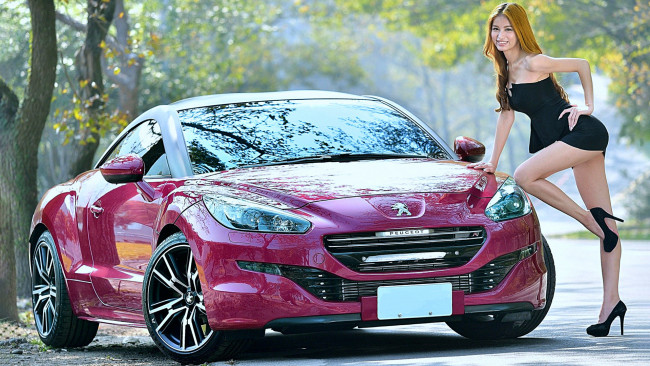 Обои картинки фото автомобили, -авто с девушками, peugeot