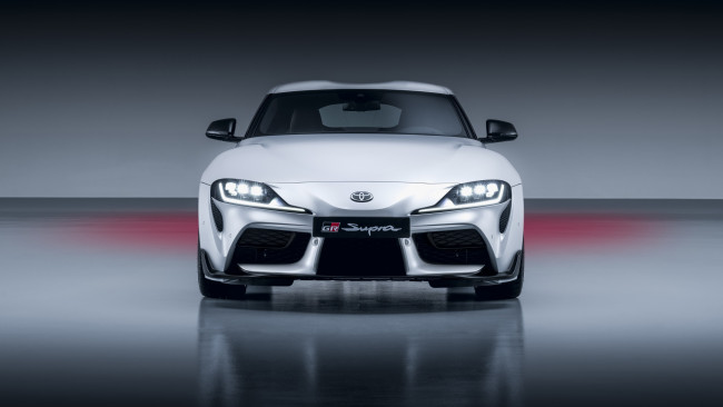 Обои картинки фото автомобили, toyota, gr, supra, mt, 2022, белый, вид, спереди
