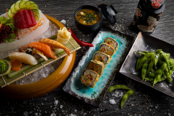 Картинка еда рыба +морепродукты +суши +роллы японская кухня суши роллы имбирь васаби