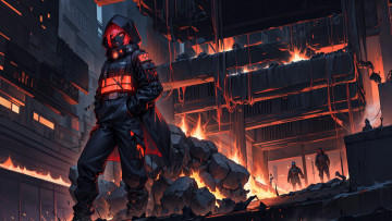 Картинка аниме город +улицы +интерьер +здания нейросети графика нейроарт ai art нейронные сети рисунки нейро искусство