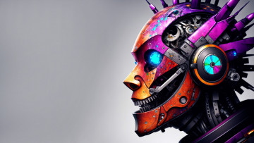 Картинка фэнтези роботы +киборги +механизмы нейросети графика нейроарт ai art нейронные сети рисунки нейро искусство голова механизм робот