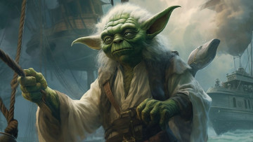 Картинка фэнтези _star+wars нейросети графика нейроарт ai art нейронные сети рисунки нейро искусство йода star wars