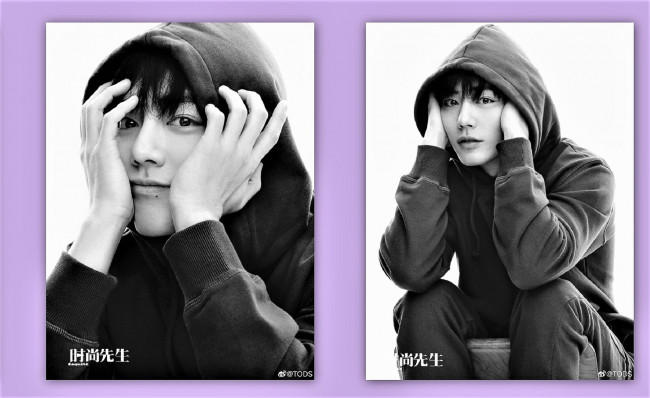 Обои картинки фото мужчины, xiao zhan, актер, толстовка, капюшон