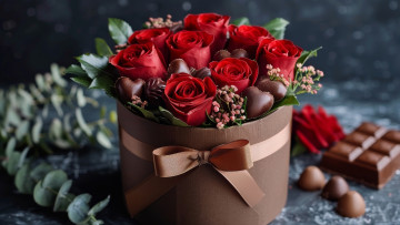 Картинка еда конфеты +шоколад +мармелад +сладости розы бутоны шоколадные