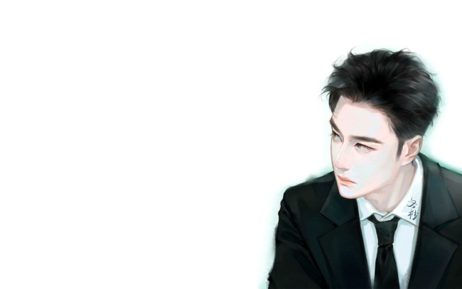 Обои картинки фото рисованное, люди, ван, ибо, пиджак, галстук