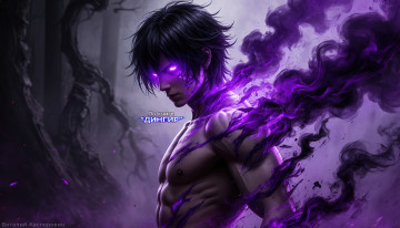 Картинка раш+100%+контроль +по+книге+дингир 3д+графика фантазия+ fantasy фэнтези демон фиолетовые глаза мускулистый брюнет 4k обои hd арт книжная иллюстрация мистический персонаж скачать бесплатно мужская красота сверхчеловек фиолетовый дым демоническая одержимость